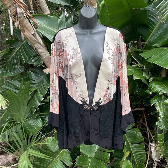 Spencer Alexis, lace, sheer, metallic floral and brocade, patchwork jacket - Picture 1 of 6